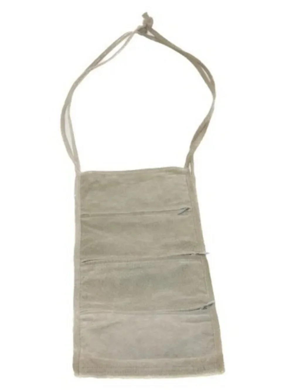 CHANEL Wall Hanging Pouch Suede Gray CC Auth bs5681